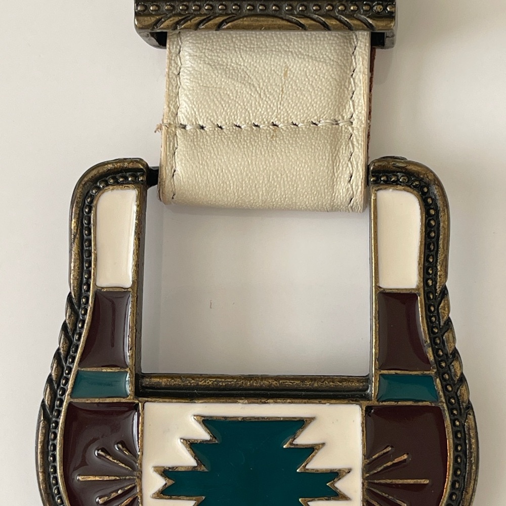 White and Multicolor Women's Belt